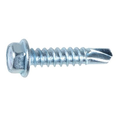 Tap Screw Hex Washer Teks Point Zinc Plated #12x1" - PK 25-WF73154