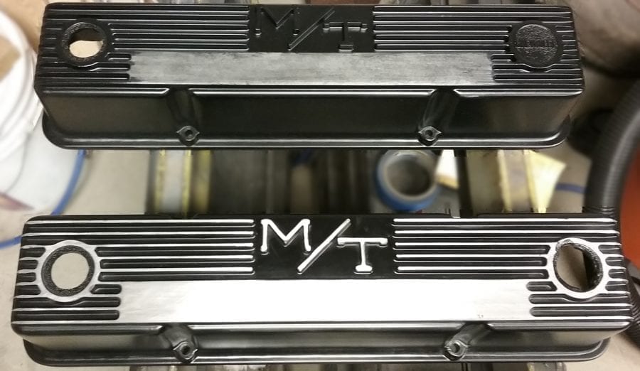 How to clean up old aluminum valve covers